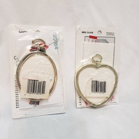 2 Cross Stitch Kits Santa Mrs. Claus The New Berlin Co. Counted 3" 30164 & 30160 - Picture 2 of 3